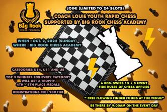 Big Rook Chess Academy - Bangkok - Last day for early bird rate today for  this Sunday's ( Oct. 4, 2020) U1300 FIDE Rated Rapid Big Rook Event! visit  www.bigrookchess.com #only a